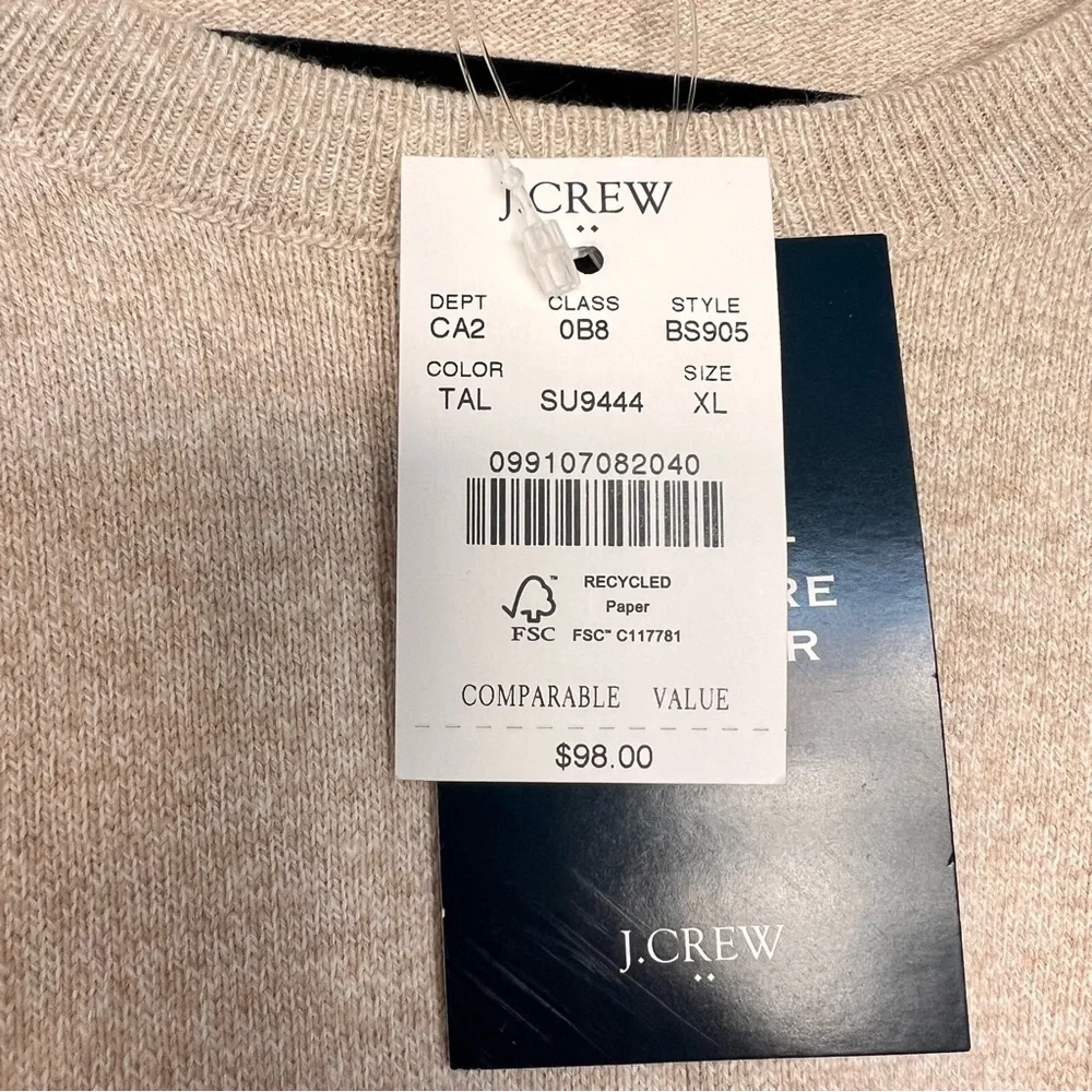 J.Crew New With Tags Cotton & Cashmere Blend Sweater- XL